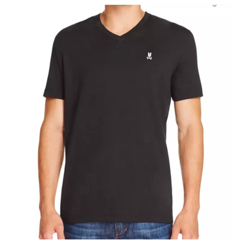 Psycho Bunny v- neck tee sz Medium heather gray